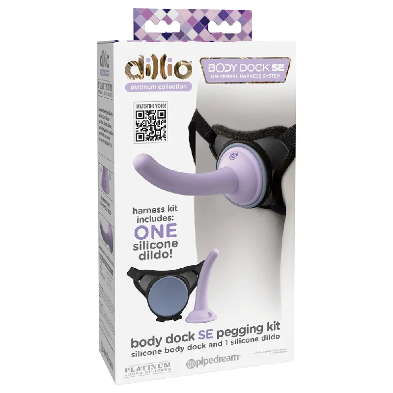 dildo subscription features-Dillio Platinum Body Dock SE Pegging Kit with 5 in. Silicone Dildo