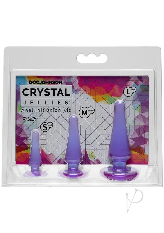 anal toys with soft finish-Crystal Jellies Anal Initiation Kit Purp