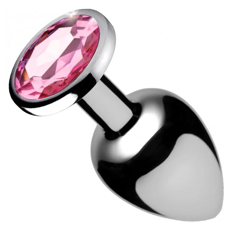 anal toys with quiet grip-Booty Sparks Pink Gem Medium Anal Plug