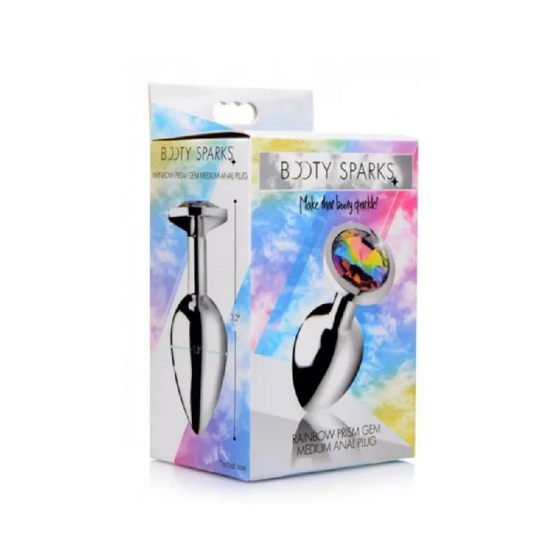 anal toys with bold design-Rainbow Prism Gem Anal Plug - Medium