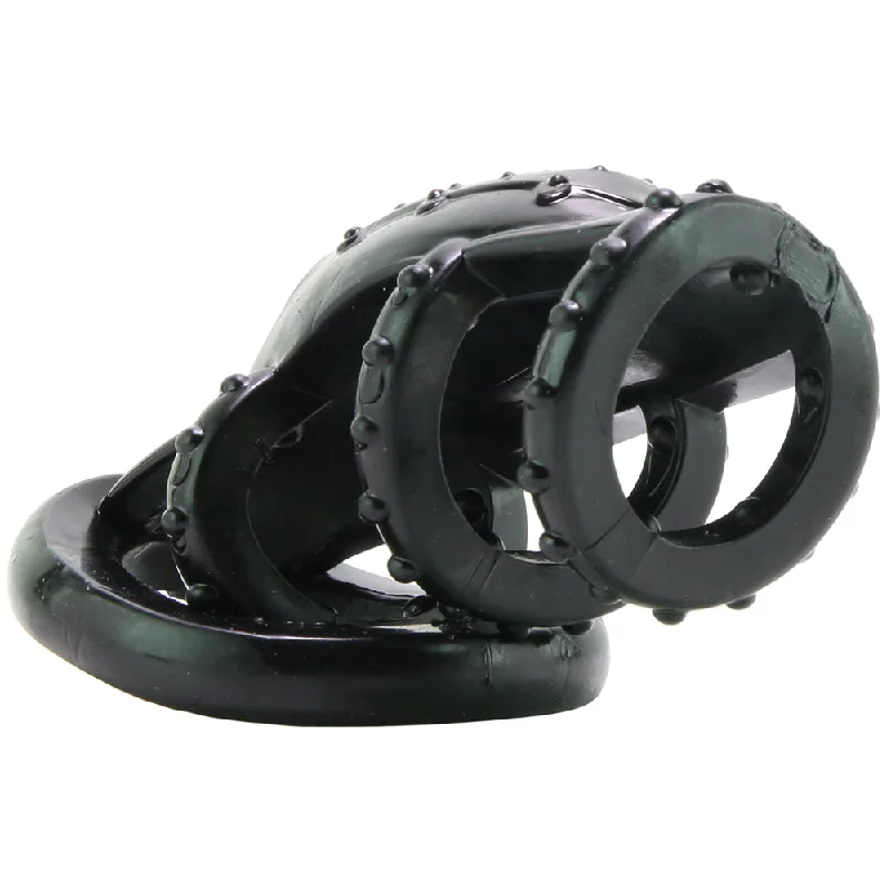 cock ring online deals-Dr. Love's Zinger Vibrating Cock Cage in Black