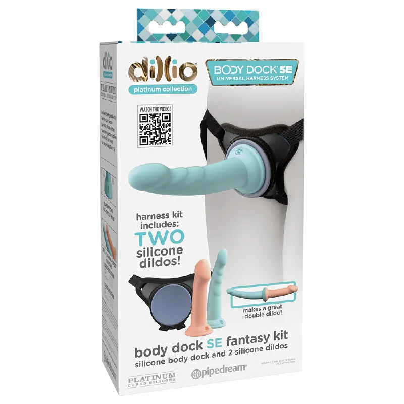 dildo length promotions-Dillio Platinum Body Dock SE Fantasy Kit with 6 & 7 in. Silicone Dildos