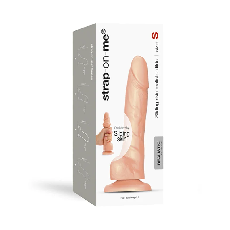 dildo warranty details-Strap-On-Me Realistic Collection Sliding Skin Dual-Density Silicone Dildo Vanilla S