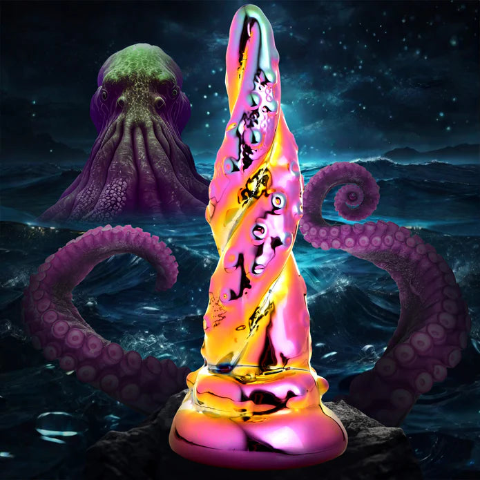 dildo suction promotions-Creature Cock Enchantress Rainbow Glass Dildo