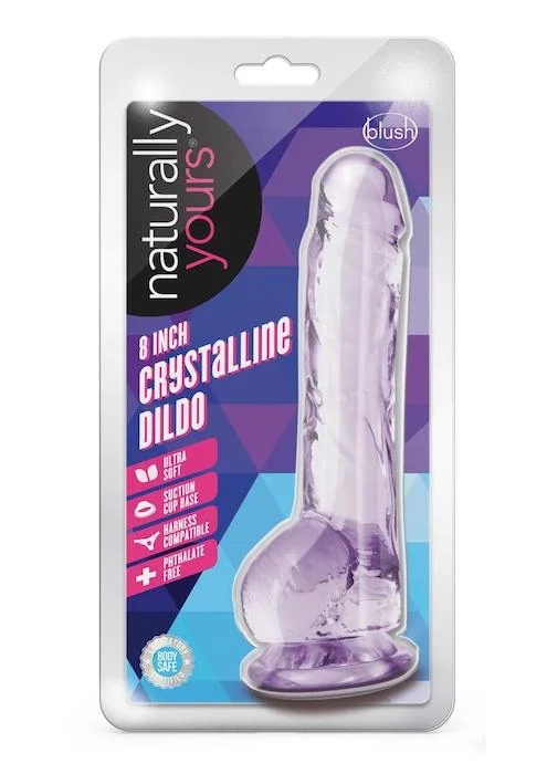 dildo sales deals-Nat Yours 8″ Crystalline Dildo -Purple