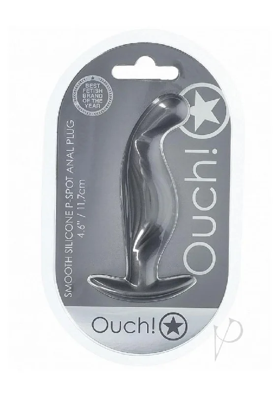 anal toys with long design-Ouch Pspot Anal Plug Gun Metal