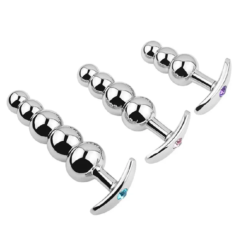 anal toys with soft design-Metal Anal Beads Toy for Sex Game