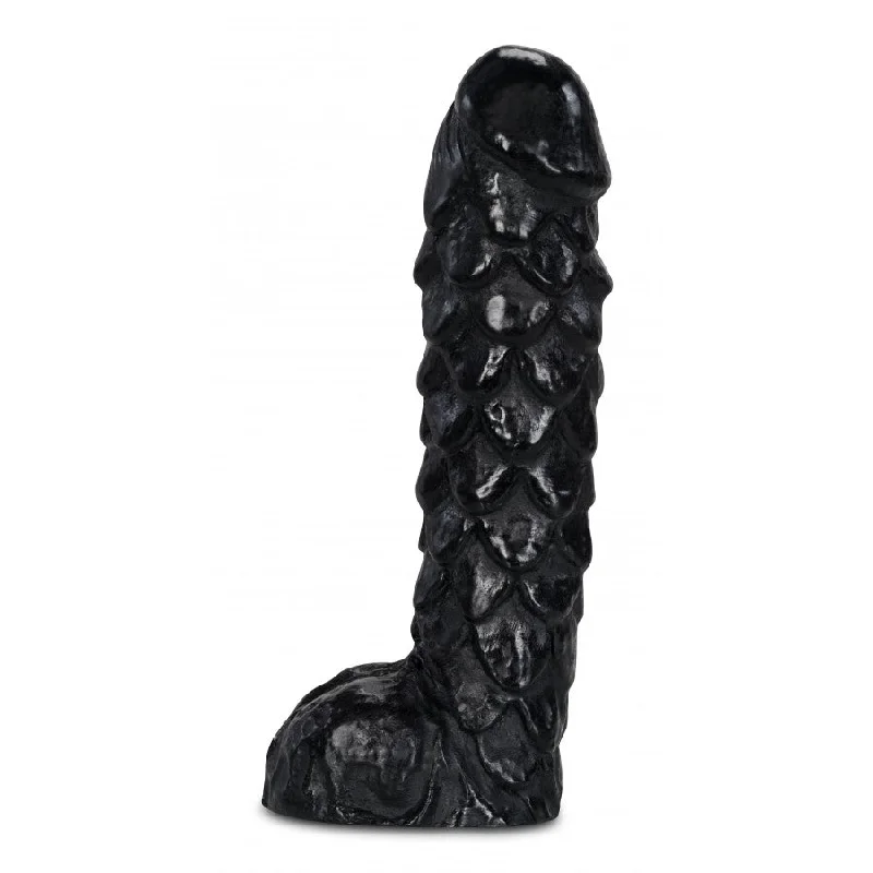 dildo support features-Pit Noir Textured Dildo