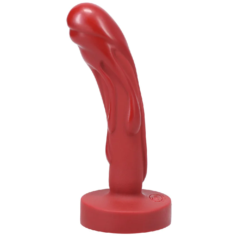 curved dildo benefits-Tantus Mini Magma Textured Fantasy Dildo Crimson