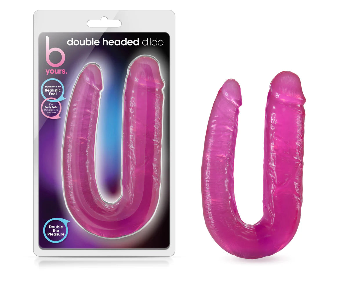 dildo heat deals-B Yours U-Shaped Double Sided Pink 18-Inch Long Double Dildo