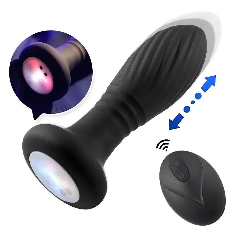 anal toys for gentle vibes-Remote Control Thrusting Anal Toy