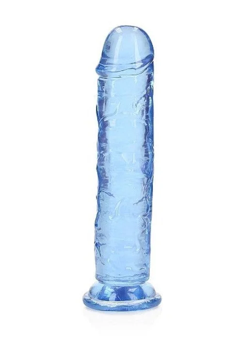 dildo trendy discounts-Realrock Crystal Clear Dildo 7" -Blue