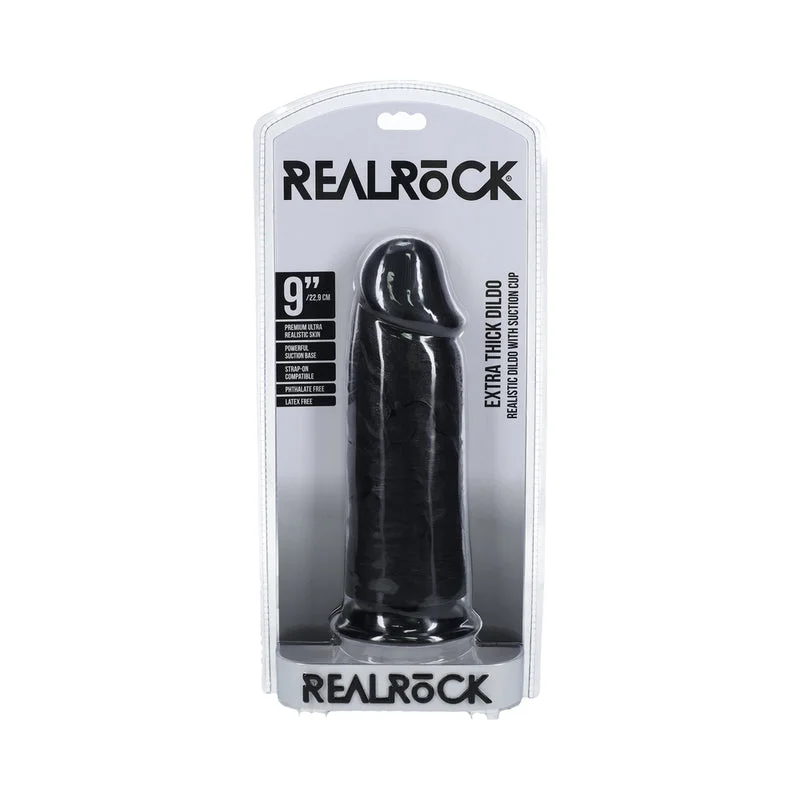 dildo flexibility test-RealRock Extra Thick 9 in. Dildo Black