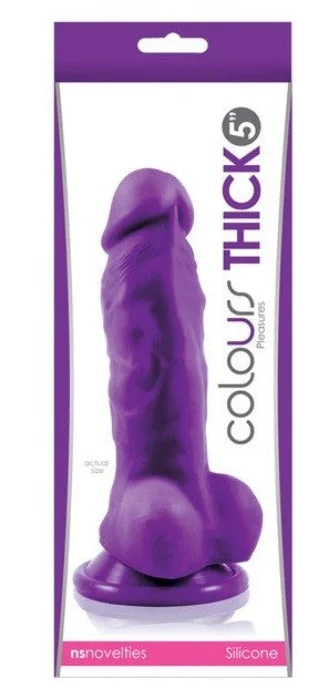 dildo testimonial discounts-Colours Pleasures THICK 5" Dildo -Purple