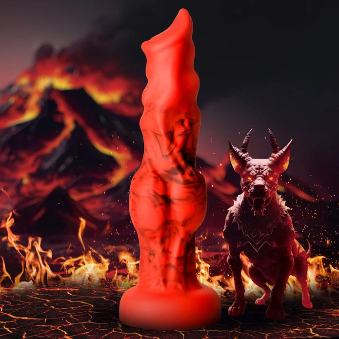 dildo beginner bundles-Creature Cocks Fire Hound Silicone Dildo - Small