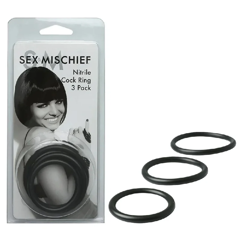 cock ring user experiences-Sex & Mischief Nitrile Cock Ring 3 Pack