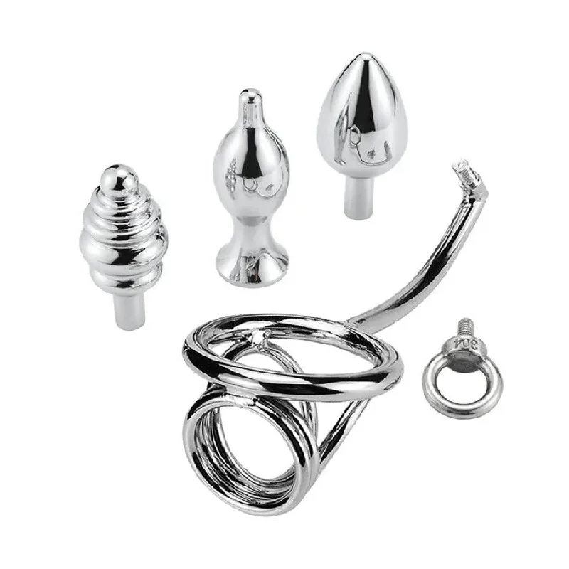 anal toys with smooth texture-Stainless Steel Combination Male Anal Hook