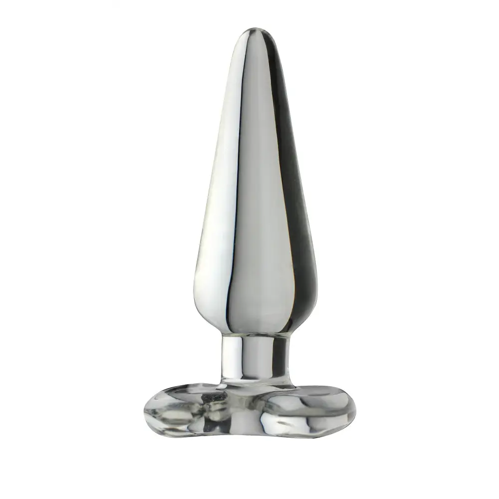 anal toys with long grip-Spade Anal Plug Clear