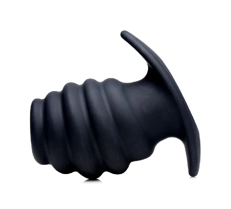 anal toys for couple play-Hive Ass Tunnel Silicone Ribbed Hollow Anal Plug - Medium