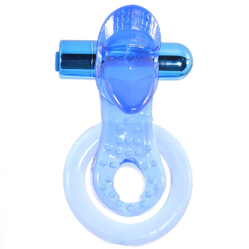 cock ring noise levels-BodyWand Rechargeable Duo Tickler Ring in Blue