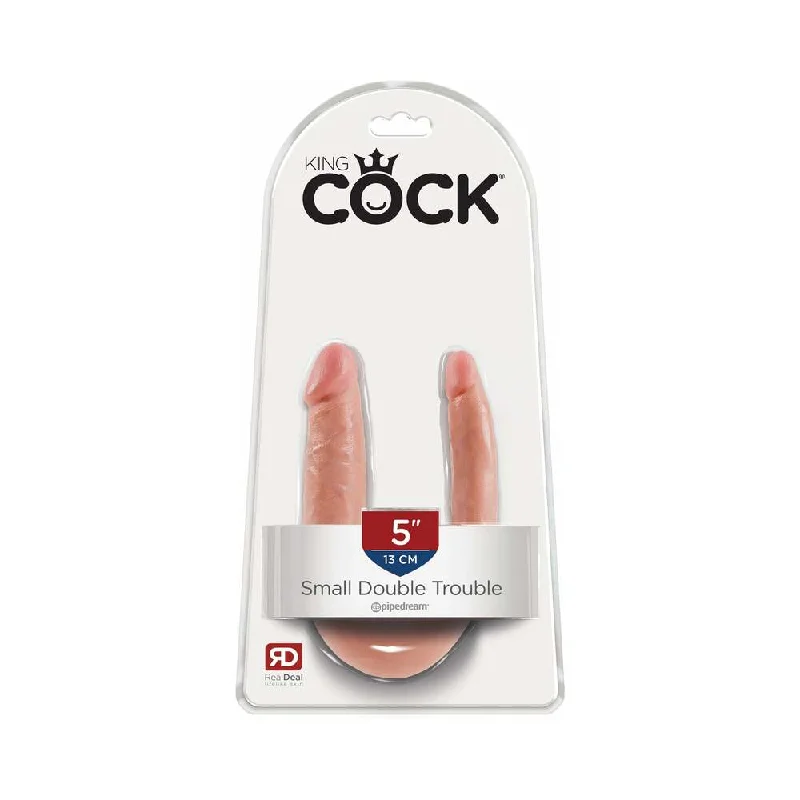 dildo artisan benefits-King Cock Double Trouble Small 5 in. Realistic Dual-Ended Dildo Beige