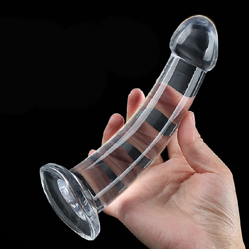 anal toys with smooth shape-Xinghaoya Transparent Silicone Anal Dildo