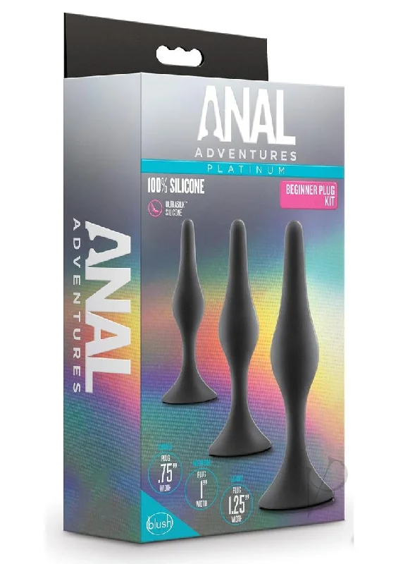 anal toys for sensory relaxation-Anal Adv Platinum Silicon Begin Plug Kit