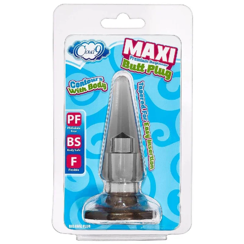 anal toys for sensory relaxation-Cloud 9 Big Anal Plug Clear Gray