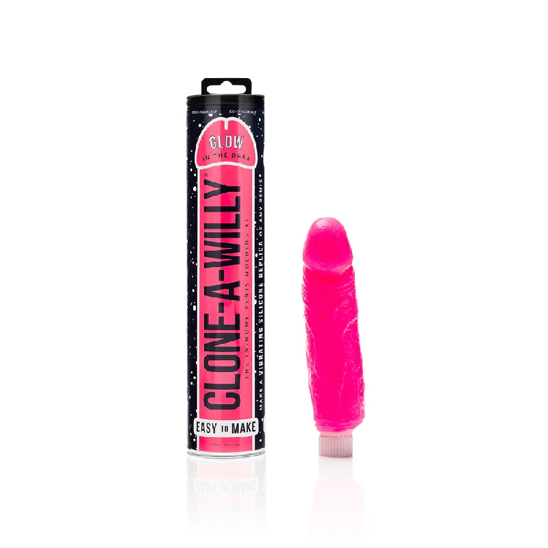 dildo length preferences-Clone-A-Willy DIY Vibrating Dildo Kit Glow-in-the-Dark Hot Pink