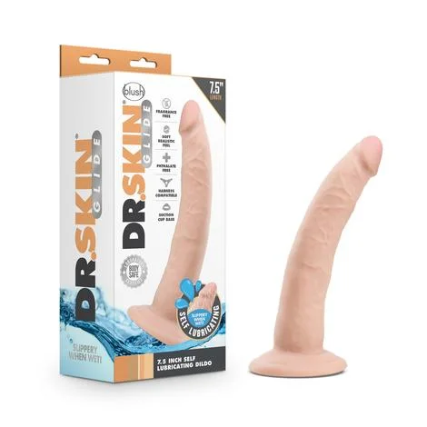 dildo flexibility offers-Dr Skin Self Lubricating Realistic Dildo 7.5" by Blush Novelties