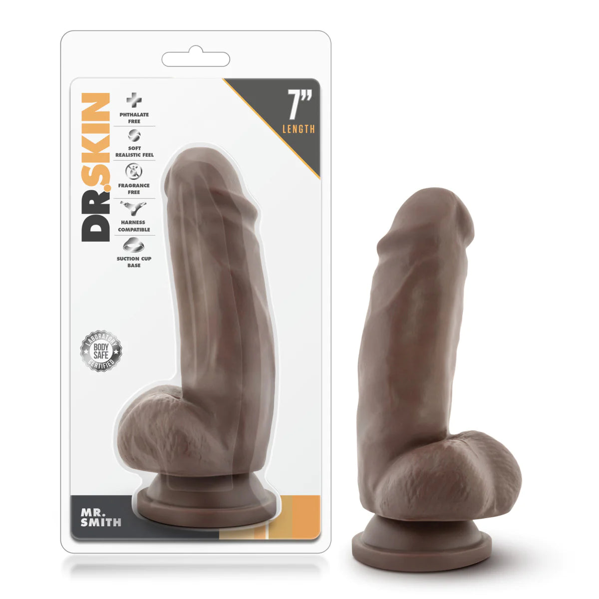 dildo noise bundles-Dr. Skin Mr. Smith Realistic Chocolate 7-Inch Long Dildo