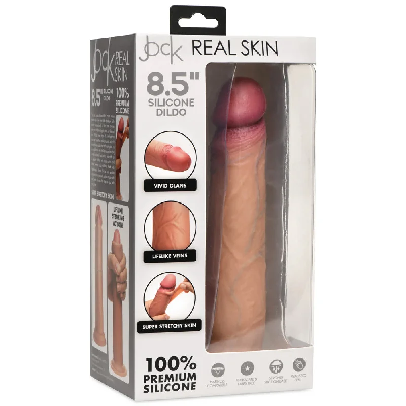 dildo texture preferences-Jock Real Skin 8.5" Silicone Dildo Medium