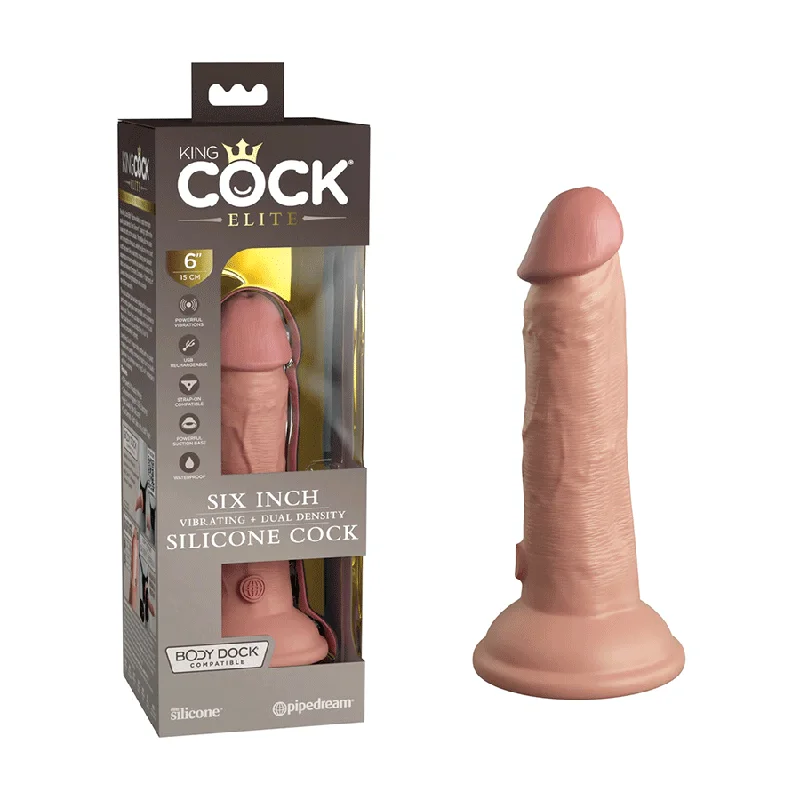 dildo usage discounts-King Cock Elite 6 Inch Vibrating Silicone Dual Density Dong by Pipedream Products